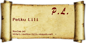 Petku Lili névjegykártya
